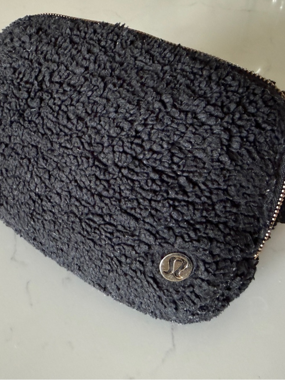 *SOLD**Lululemon Black Sherpa Fleece Belt Bag Crossbody Waist Bag